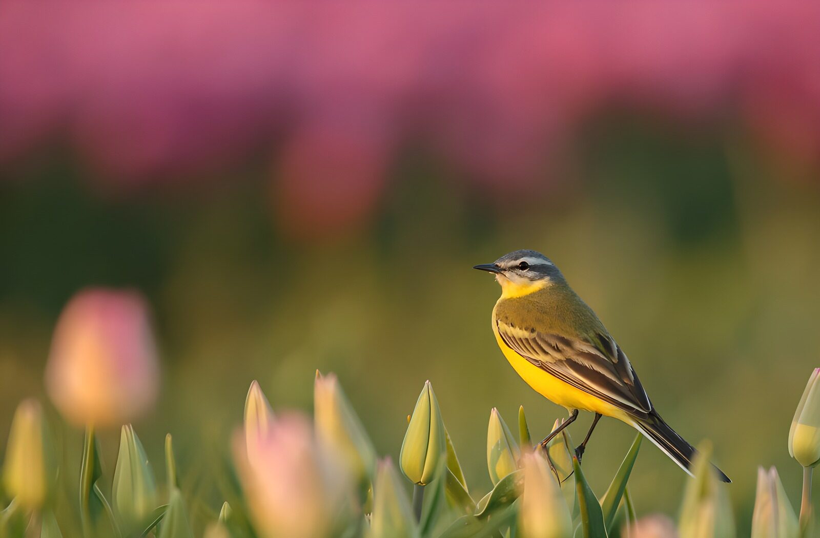 TPES35045: Alas de primavera entre tulipanes