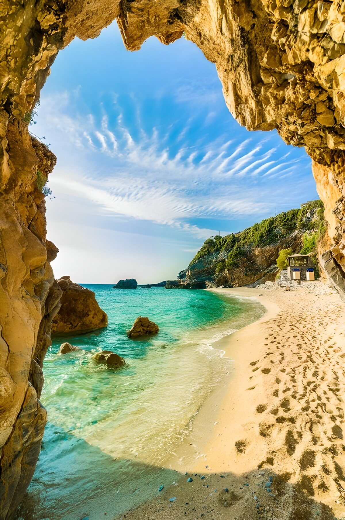 TPES19308: Cala turquesa vista desde la cueva