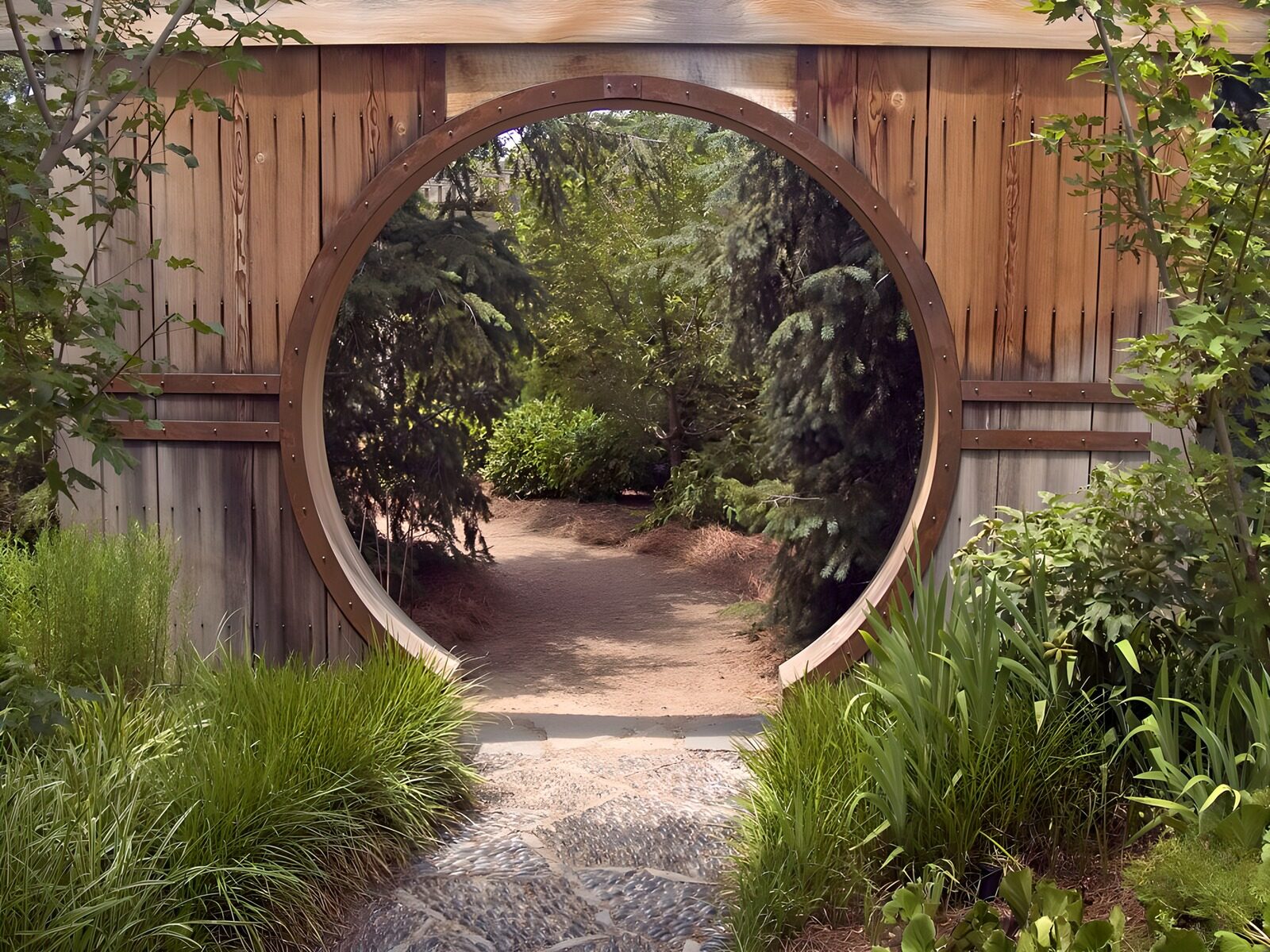 TPES15536: Abertura circular en un jardín arbolado