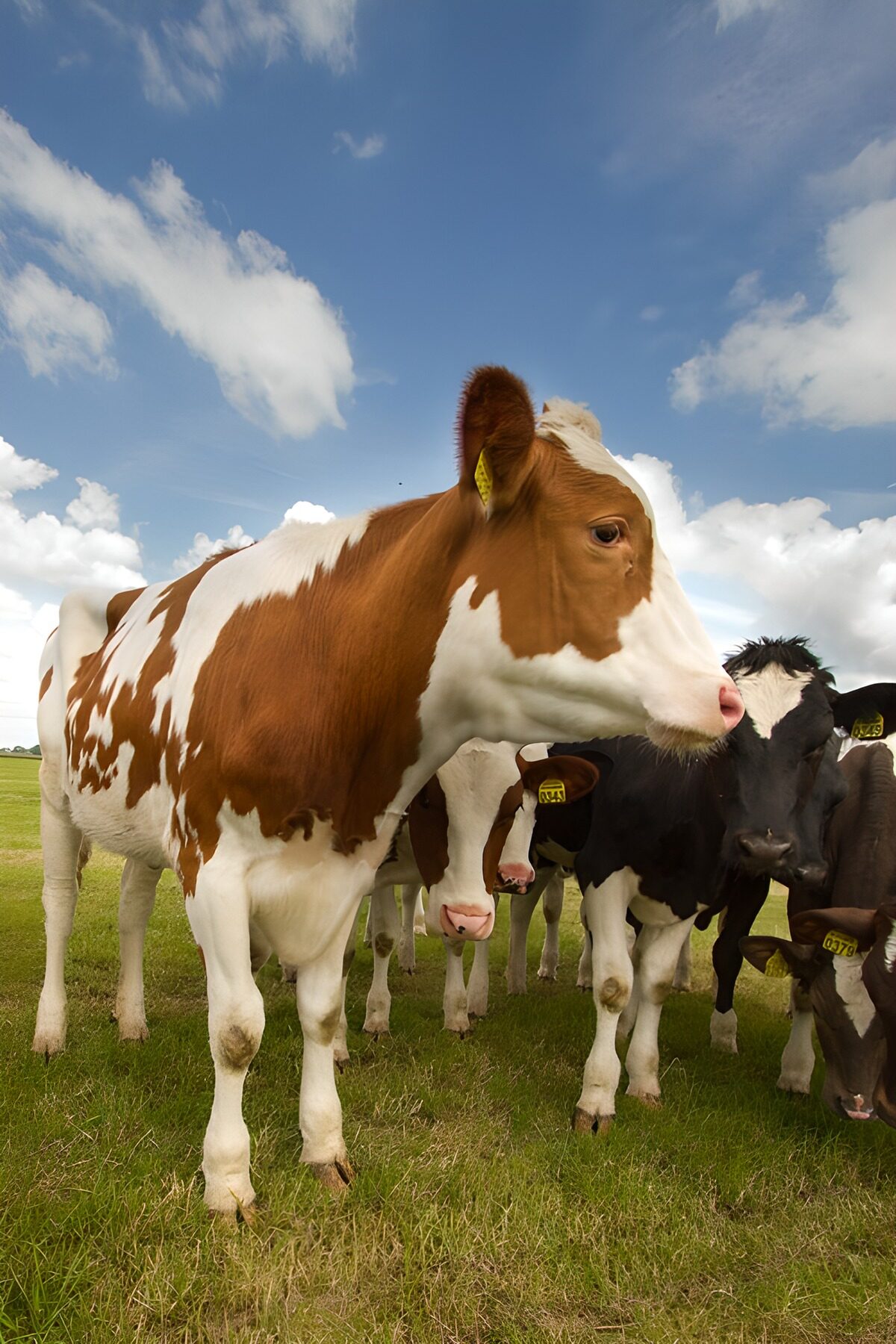 TPES43480: Vacas en la pradera bajo un cielo azul