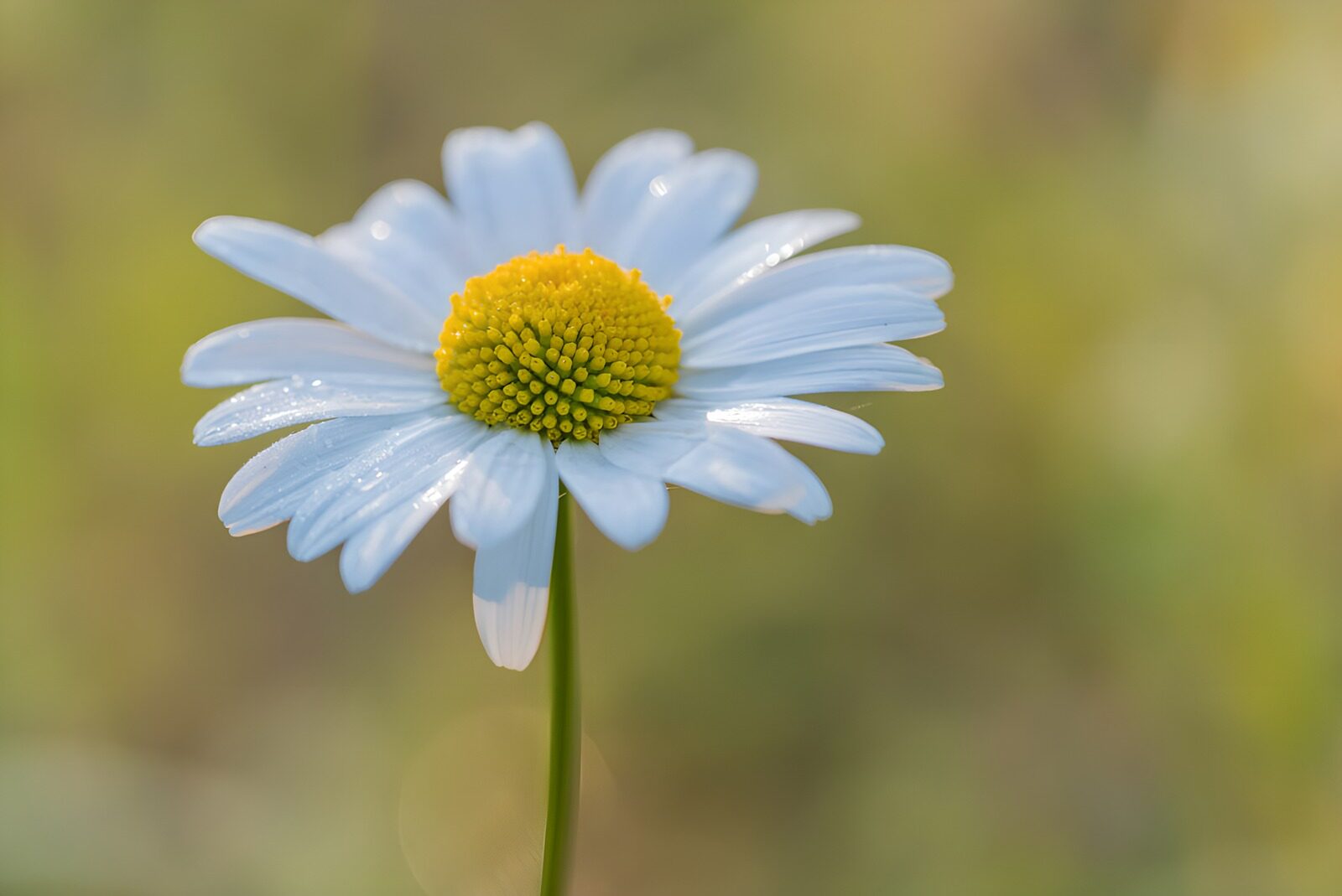 TPES58620: Margarita blanca sobre un suave fondo verde
