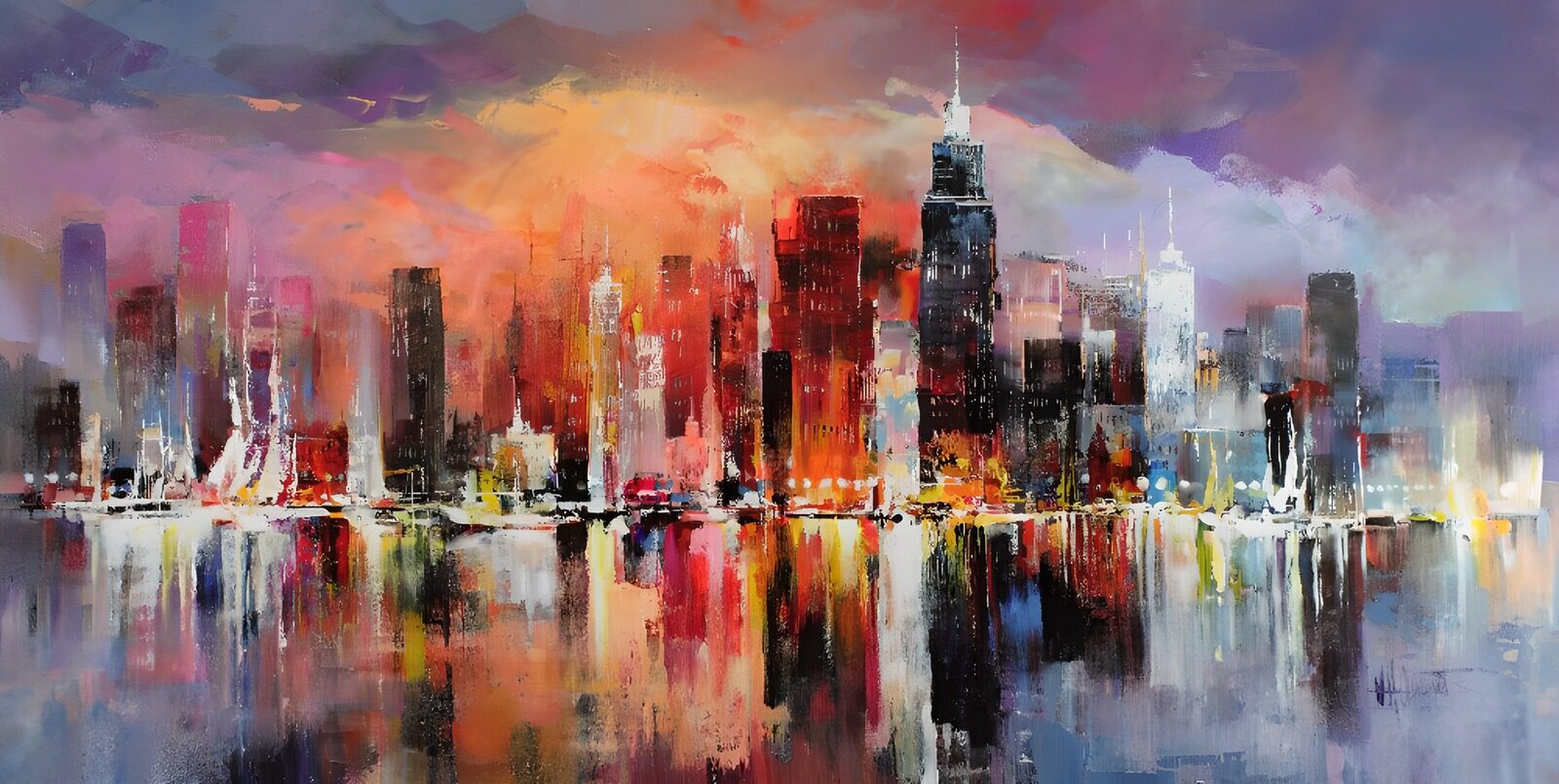 TPES68999: Ciudad de colores reflejada en el agua
