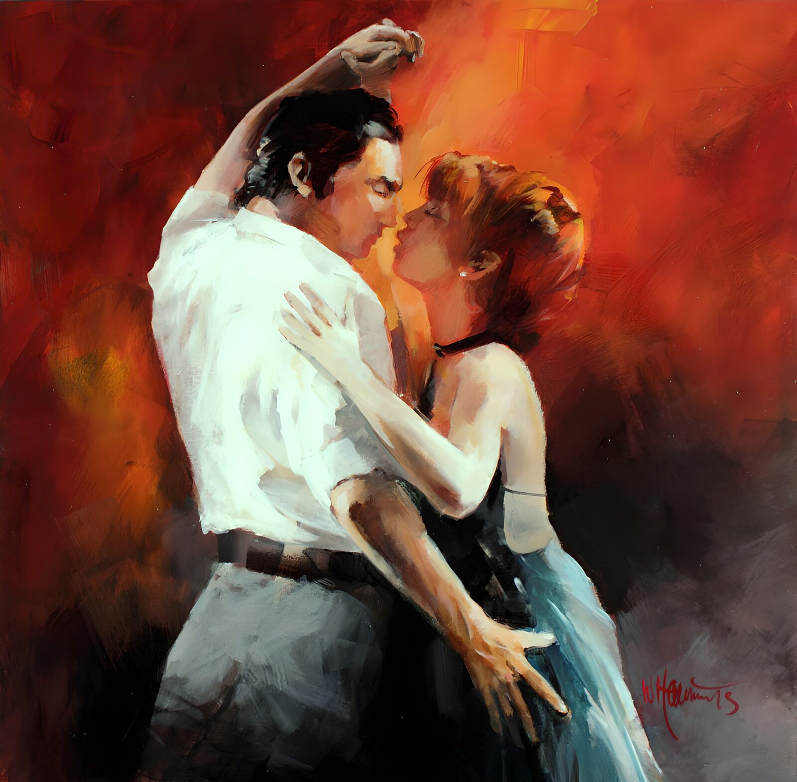 TPES26106: Pareja bailando en un abrazo íntimo