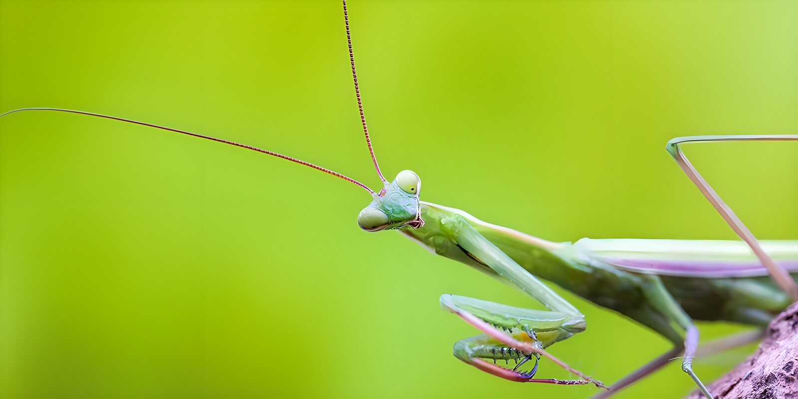 TPES59478: Mantis verde en primer plano, alerta