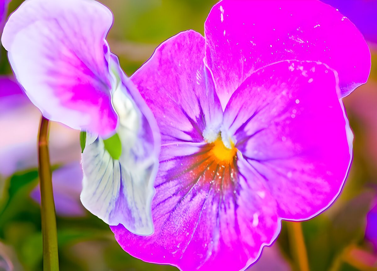 Pensamientos rosas y morados a plena luz