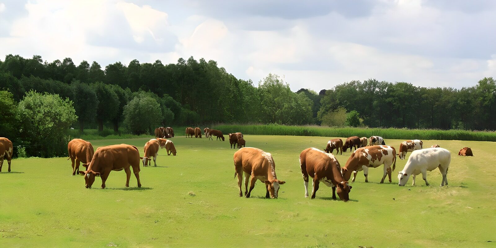 TPES25125: Vacas pastando en una pradera luminosa