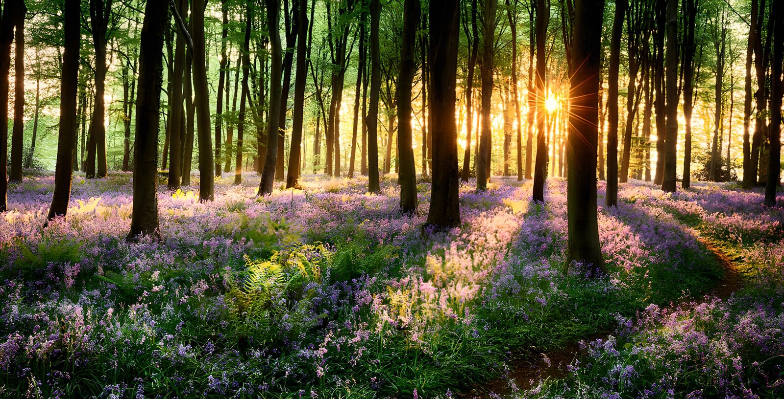 TPES29891: Bosque de flores moradas al sol