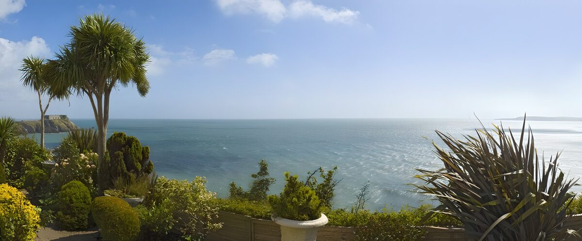 TPES36006: Jardín junto al mar bajo el sol