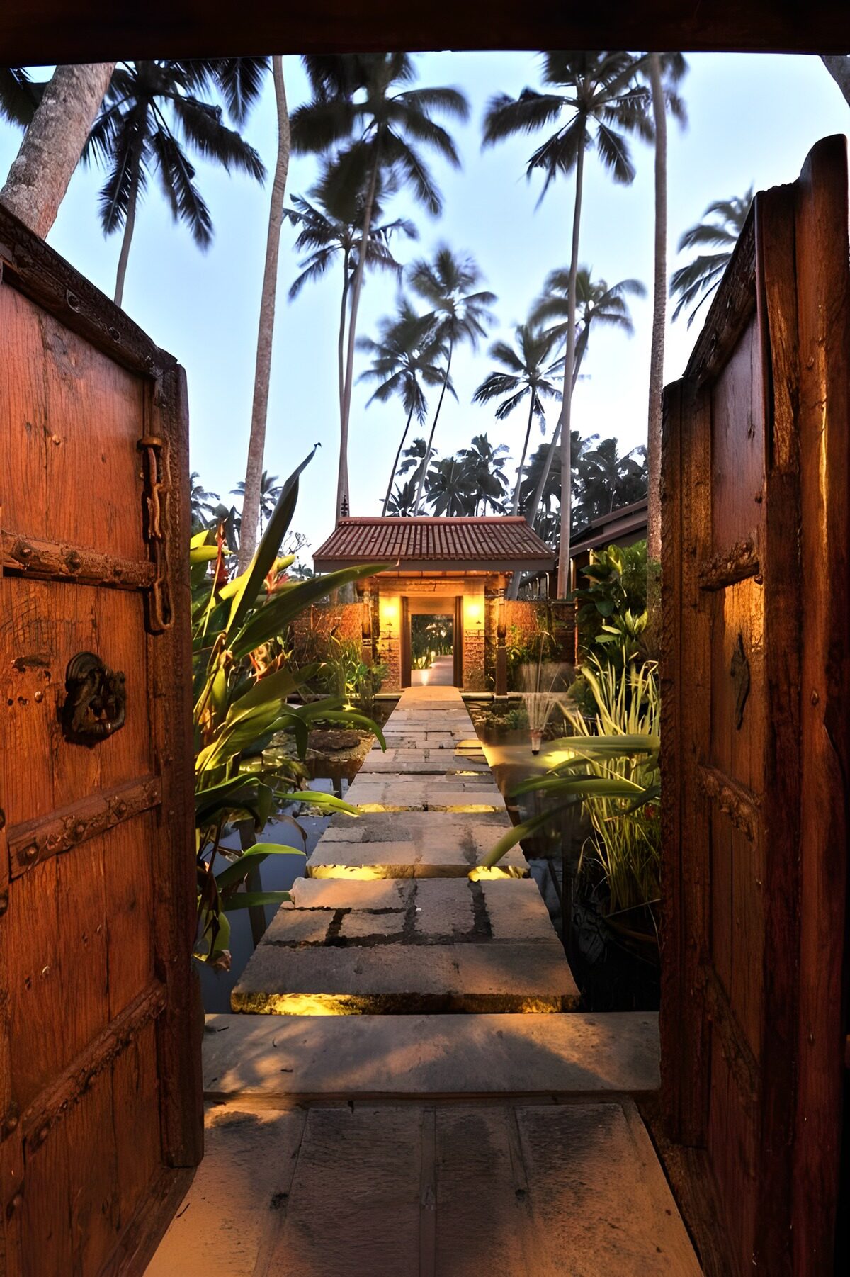 TPES22859: Entrada tropical con puente iluminado