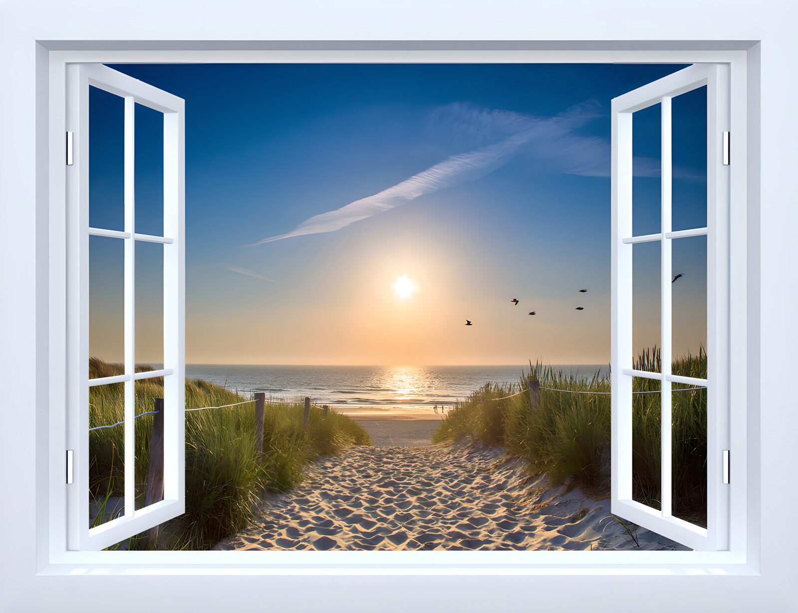 TPES29724: Ventana blanca a la playa y las dunas