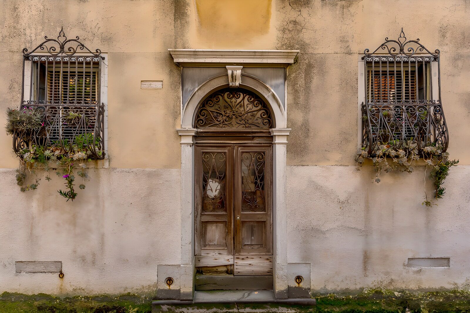 TPES49871: Fachada antigua con puerta de madera
