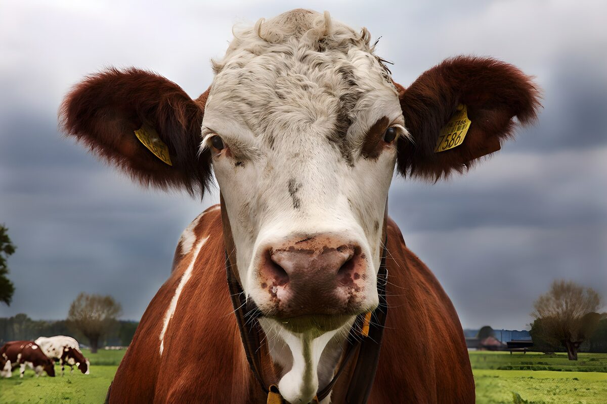 Vaca curiosa en primerísimo plano