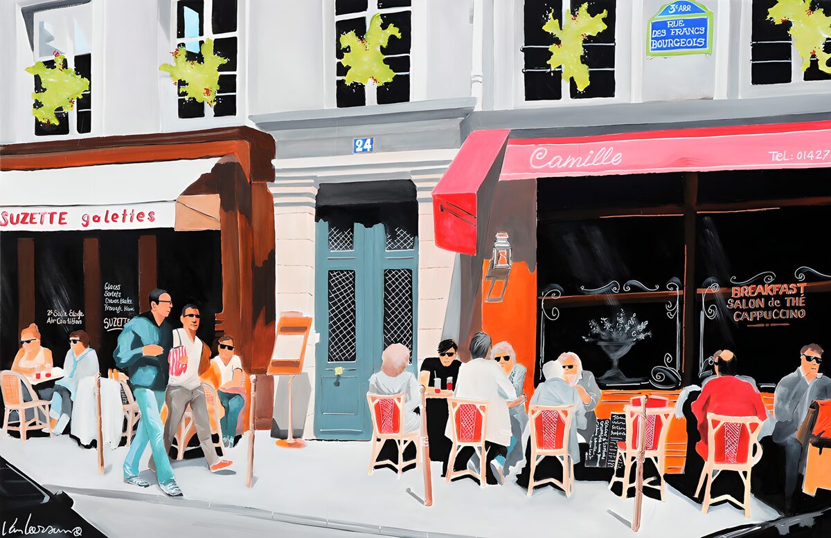 Terrazas de café al sol de París