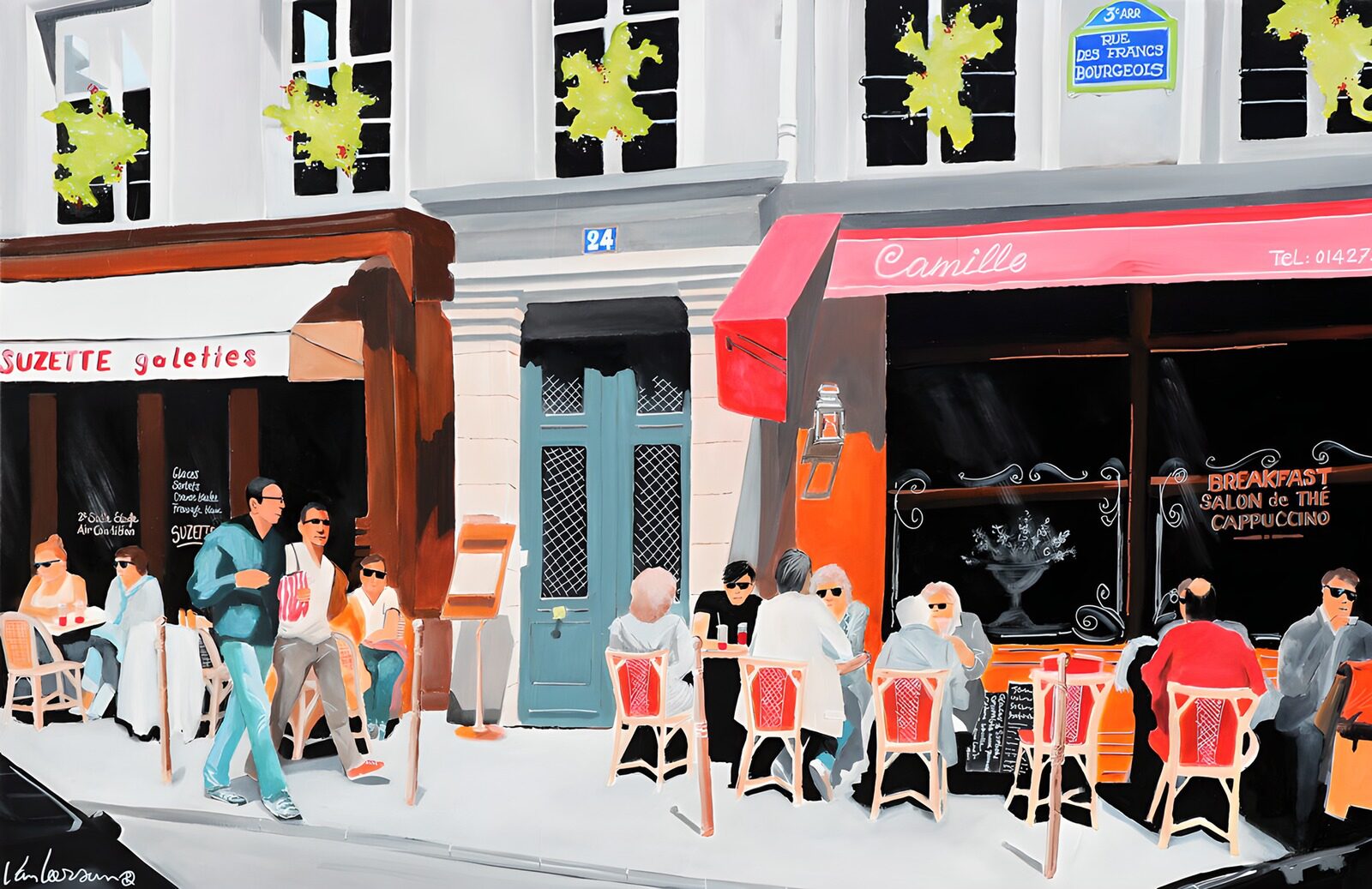 TPES68555: Terrazas de café al sol de París
