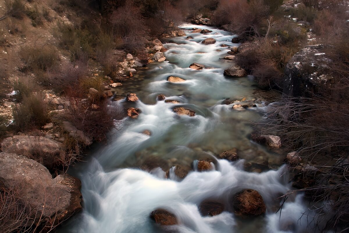TPES16163: Arroyo de aguas rápidas entre rocas