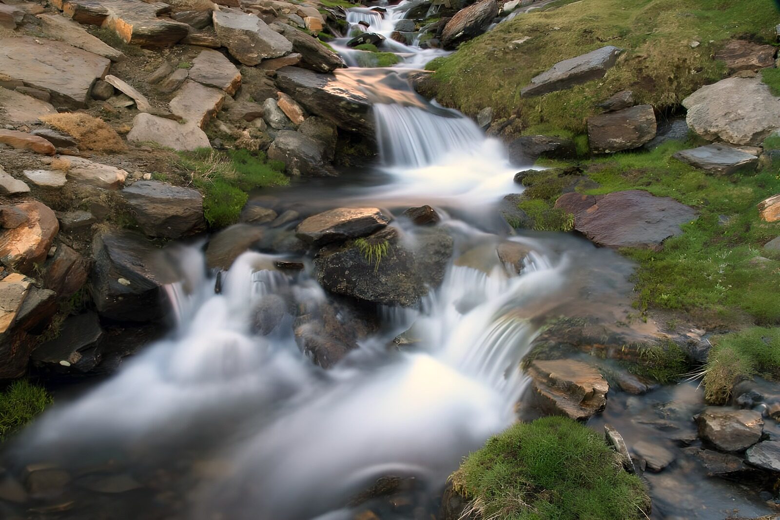 TPES59651: Cascadas entre rocas y musgo