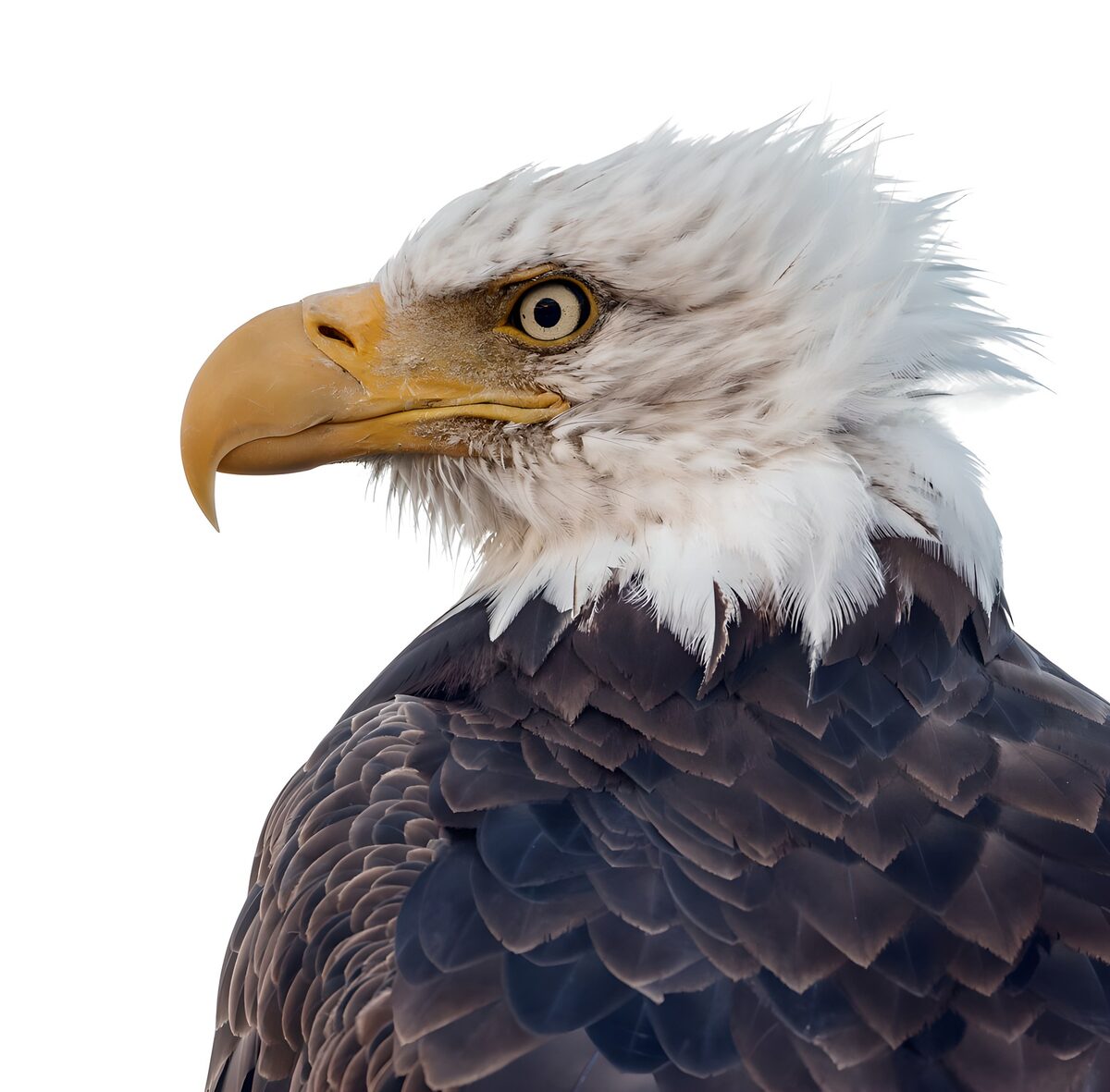 TPES13450: Águila calva de perfil, mirada firme