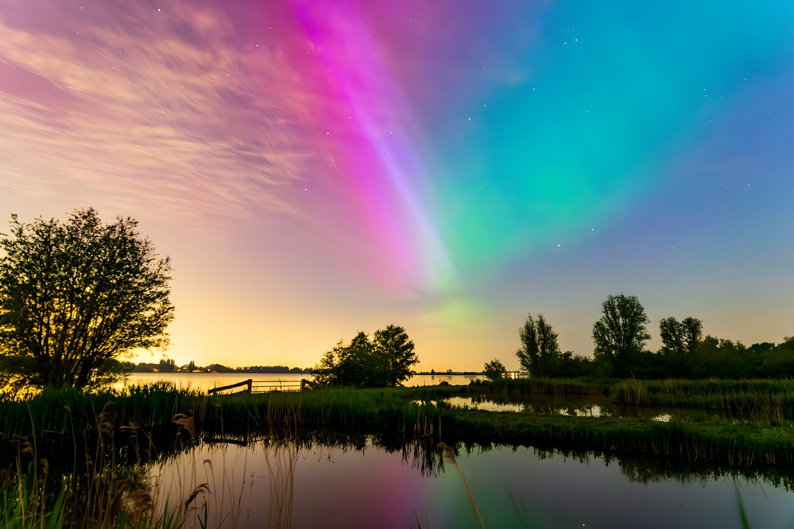 TPES13518: Aurora de colores sobre la laguna