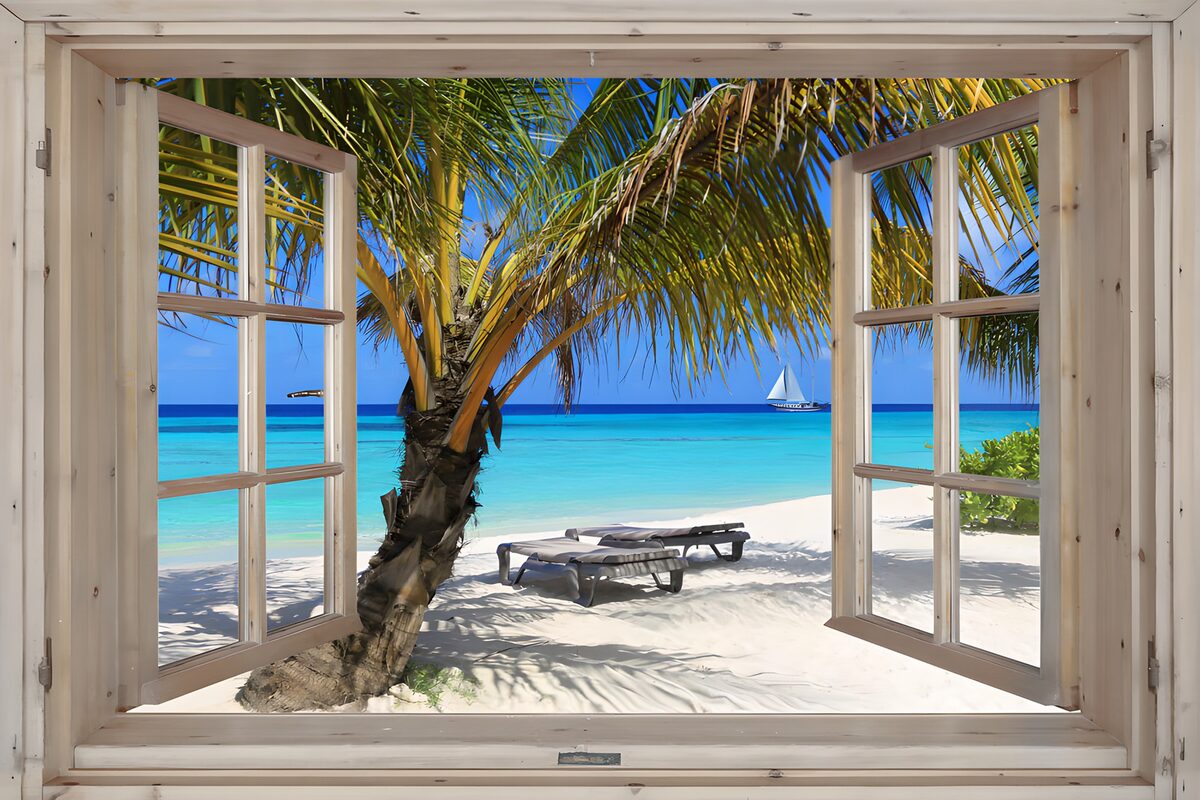 El azul del mar llama a la ventana