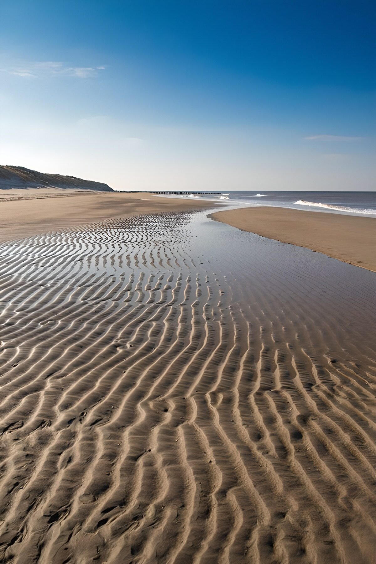 Playa con dunas y arena ondulada