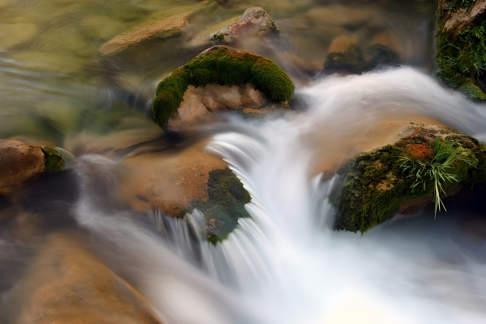 TPES13052: Arroyo entre rocas y suaves cascadas
