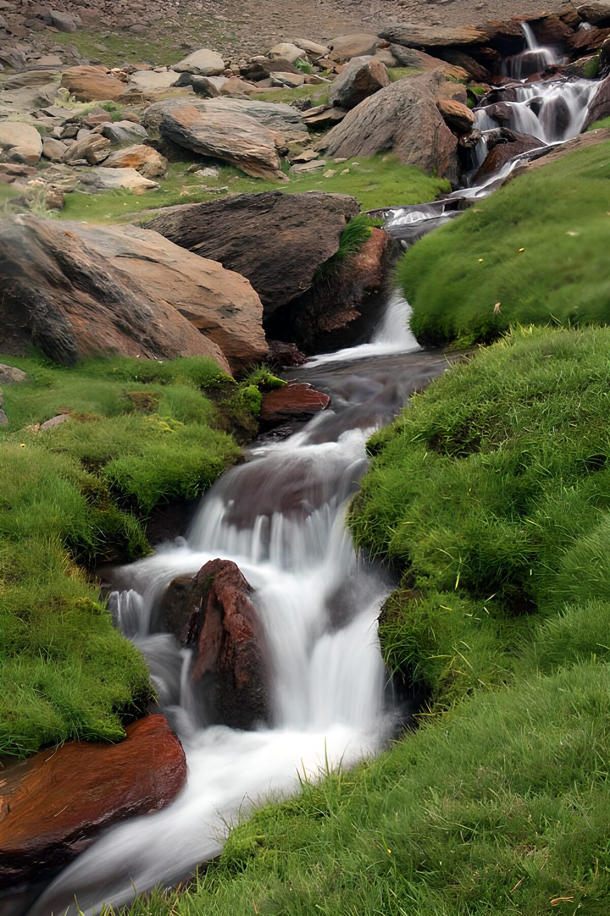 TPES76943: Arroyo entre rocas y verde intenso