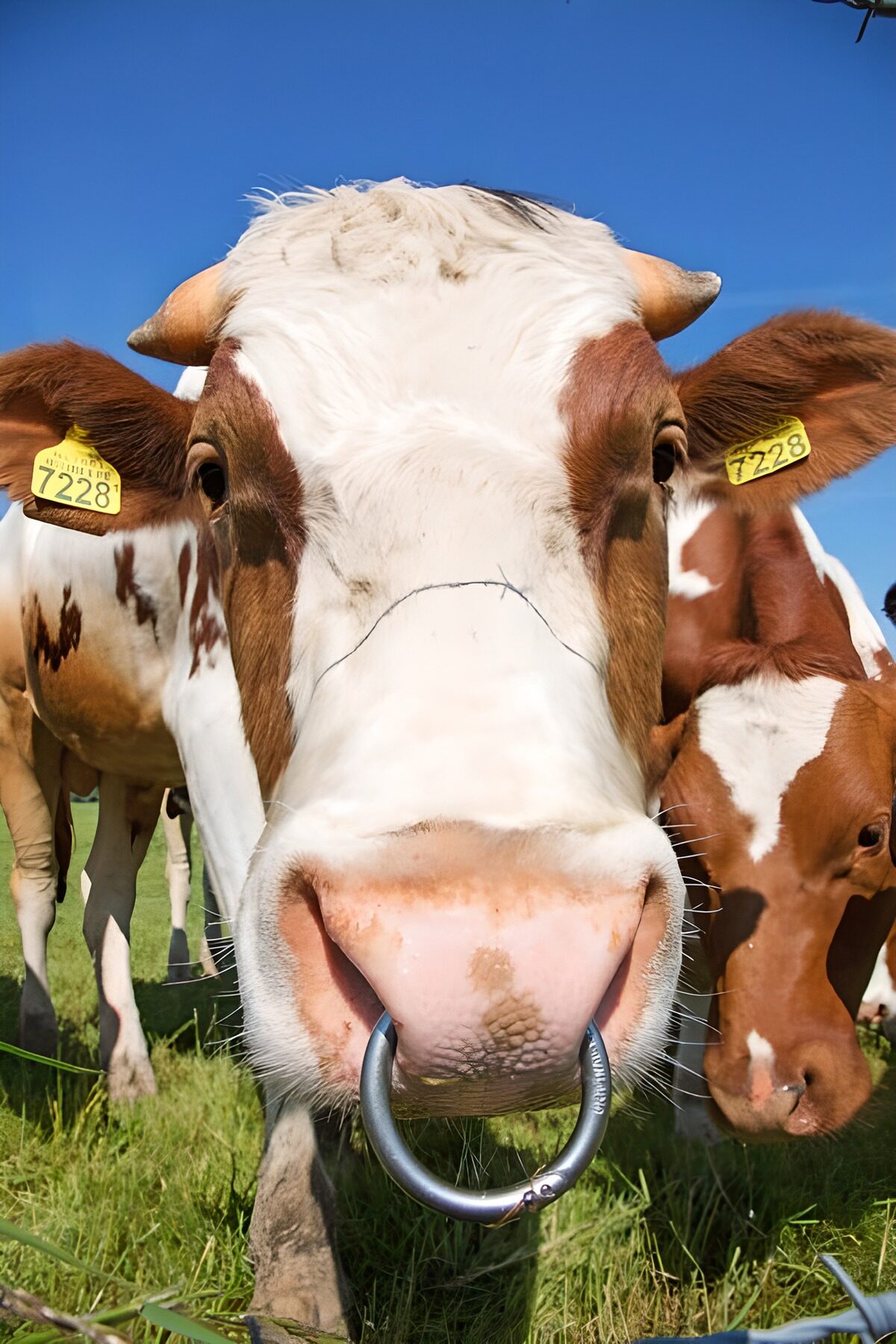TPES57014: Vaca de cerca con aro en el hocico