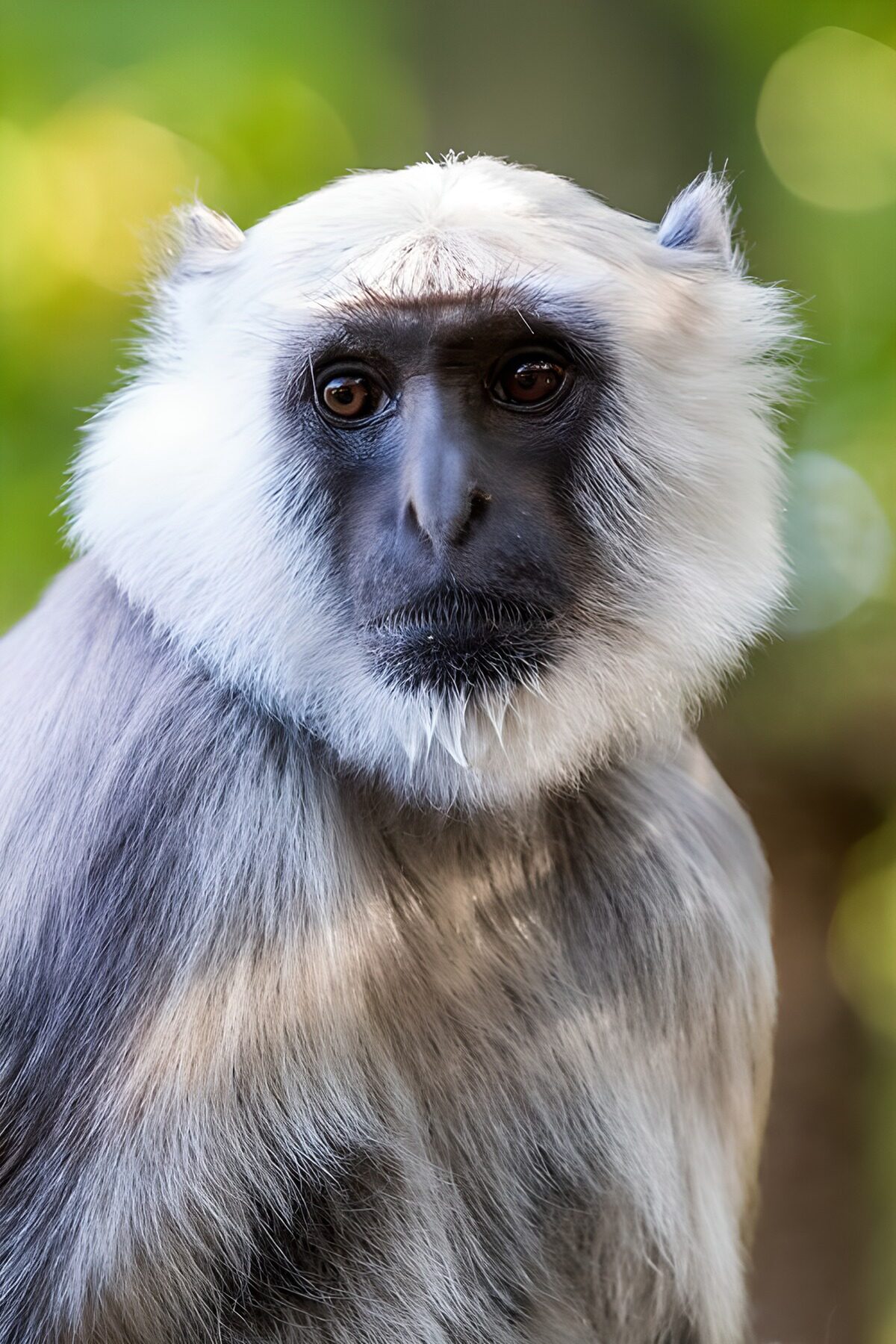 Mono gris de mirada atenta