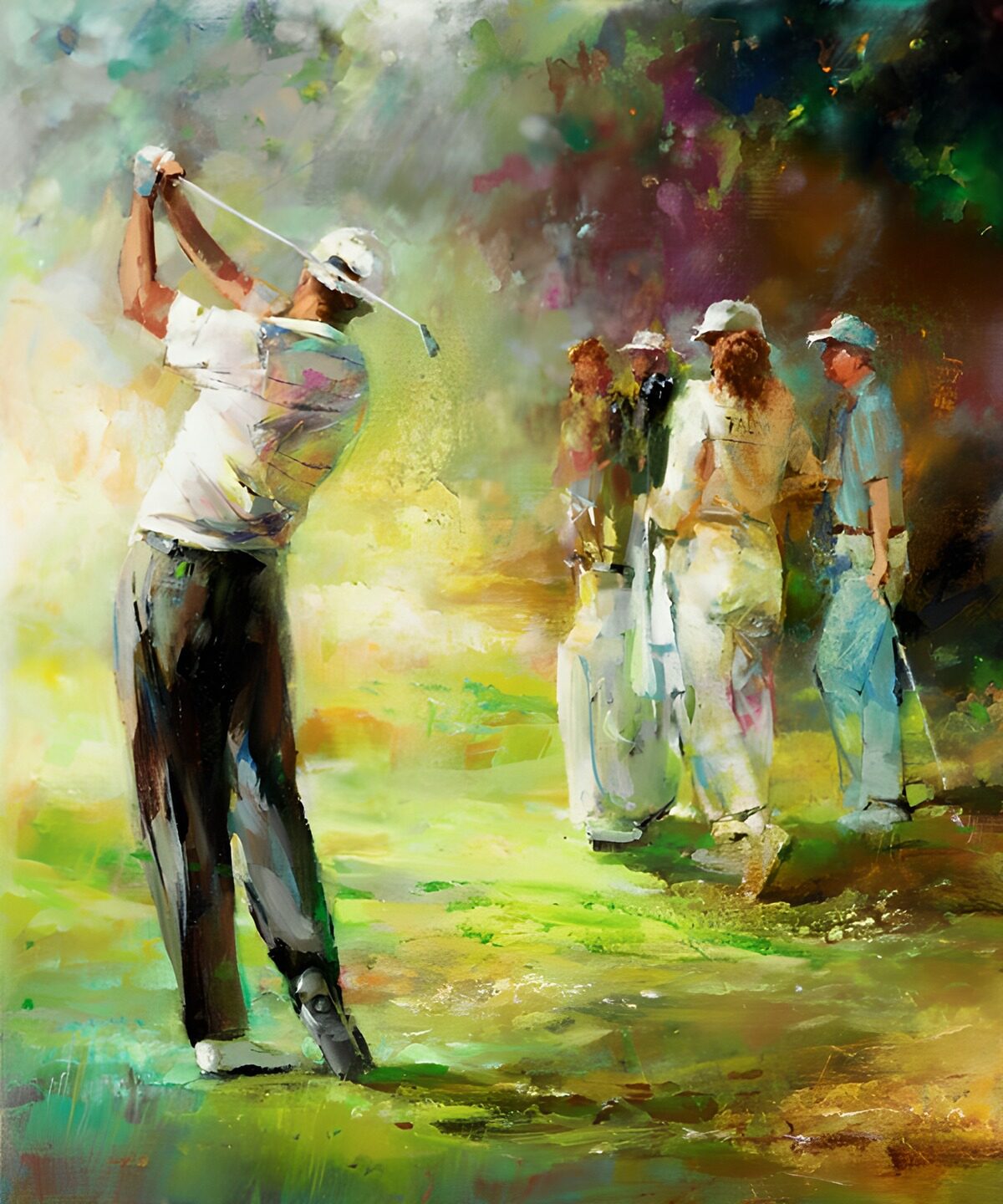 Golfista al final del swing
