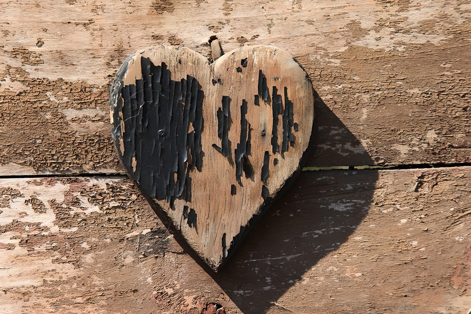 TPES37592: Corazón de madera envejecida