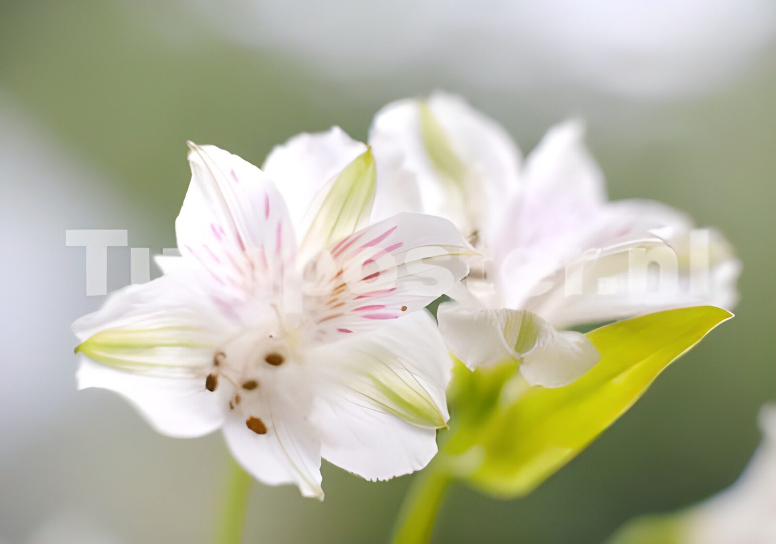 TPES56519: Alstroemerias blancas con vetas rosas