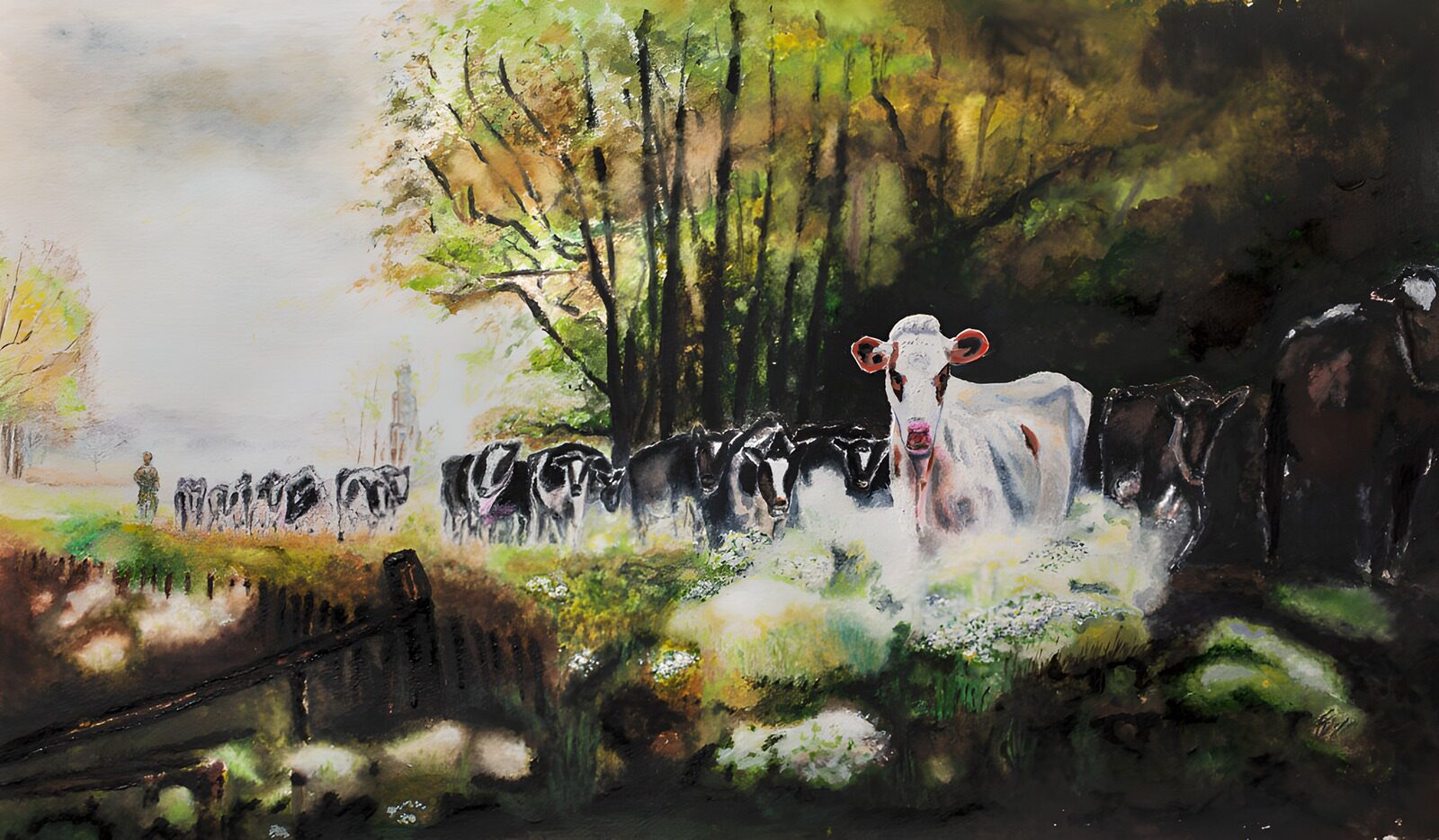 TPES46401: Vacas en calma junto al bosque