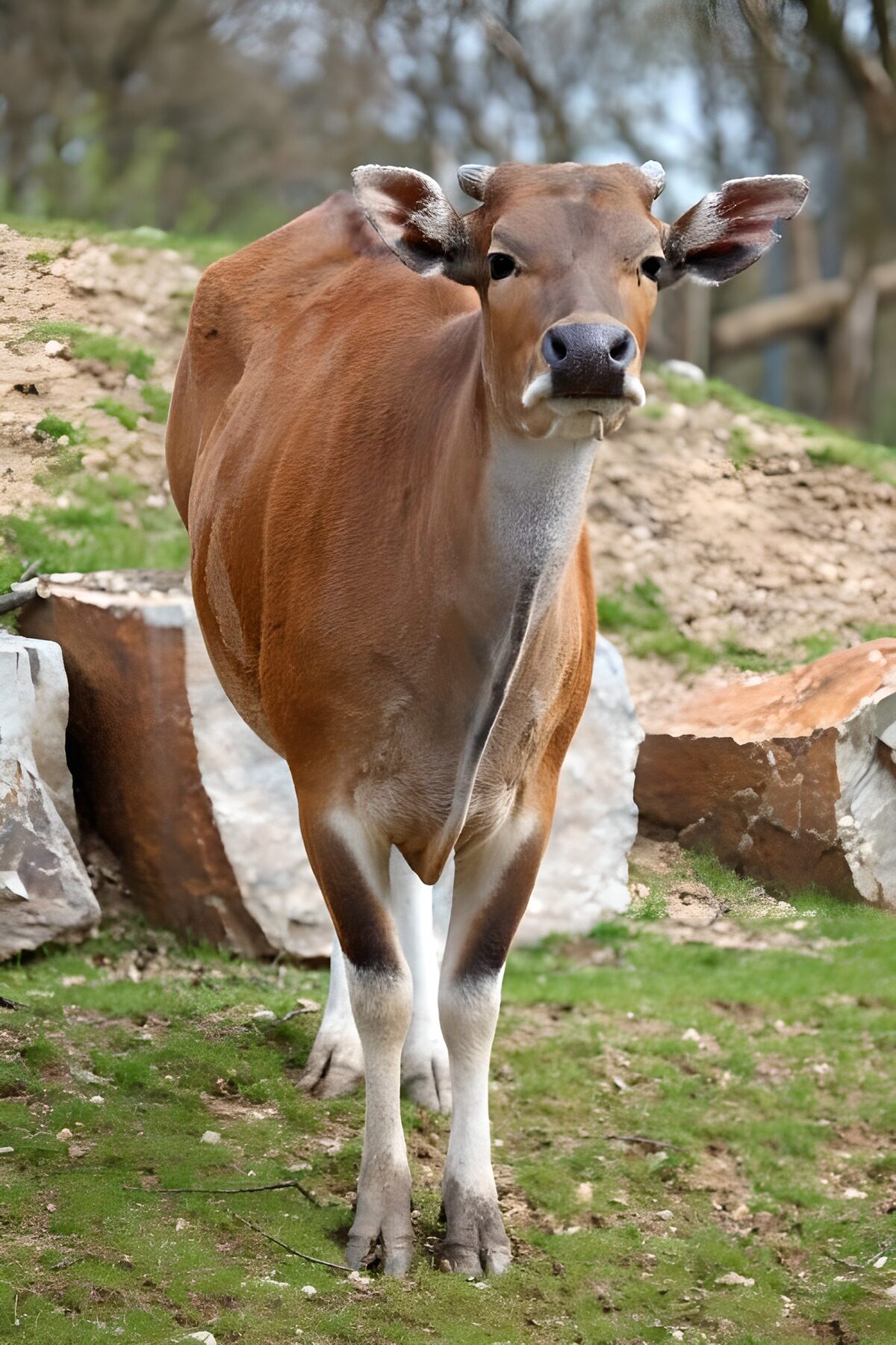 Bovino marrón de frente