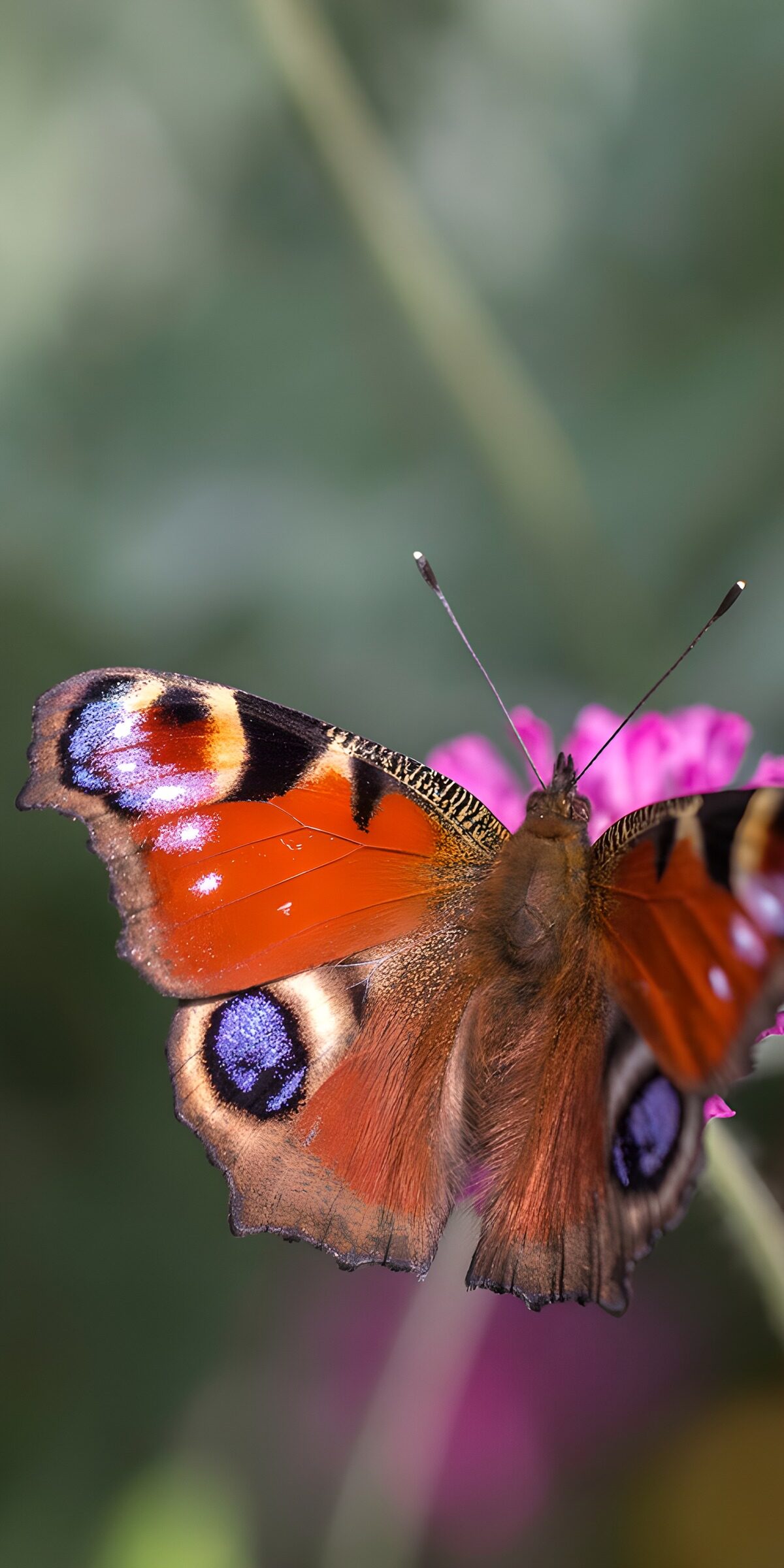 TPES71568: Mariposa en reposo sobre una flor rosa