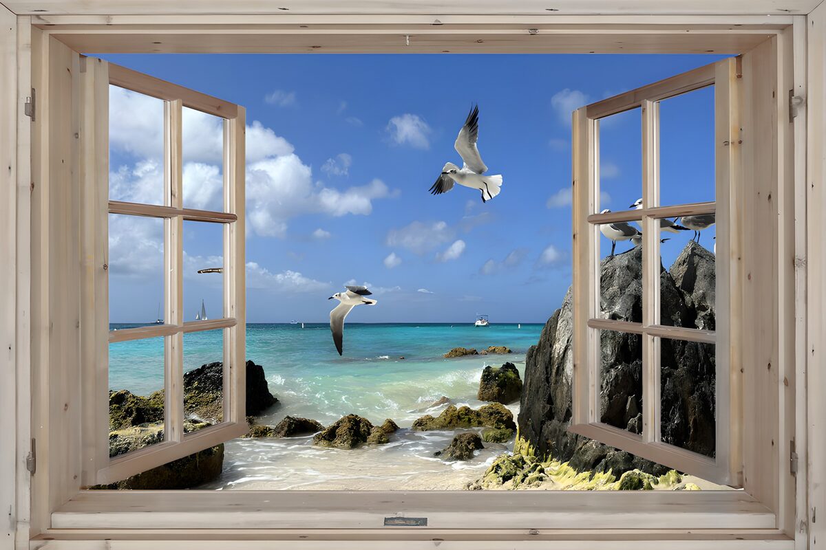 Ventana abierta al mar turquesa