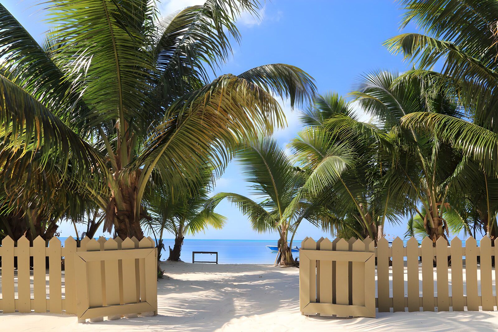 TPES57991: Entrada a la playa entre palmeras