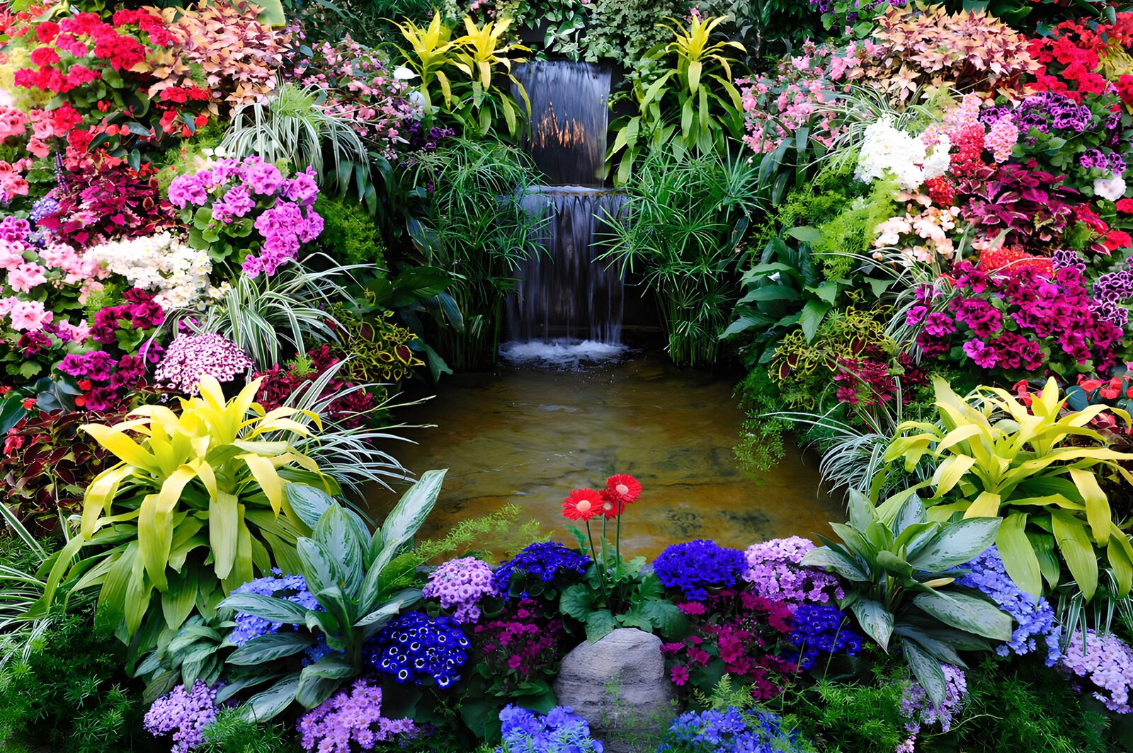 TPES93810: Una cascada arropada por flores