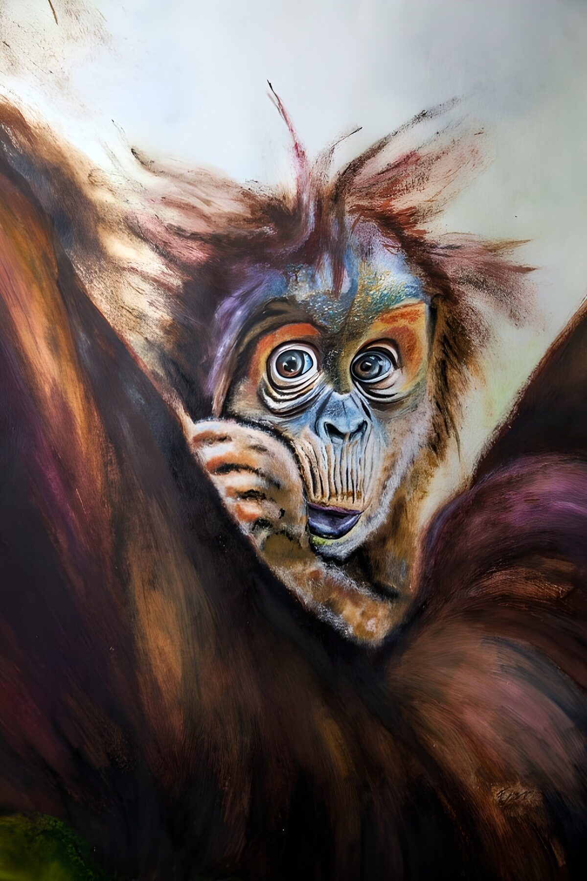 TPES26343: Cría de orangután en colores vivos