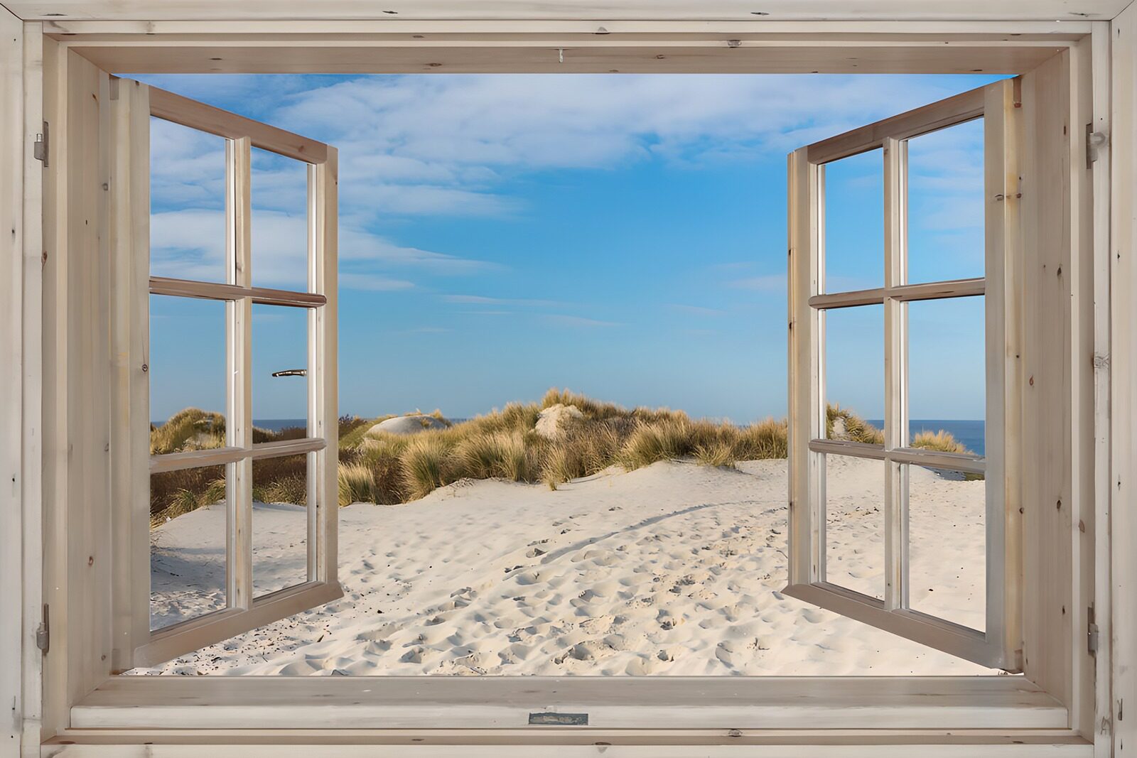 TPES96517: Ventana abierta a una playa en calma